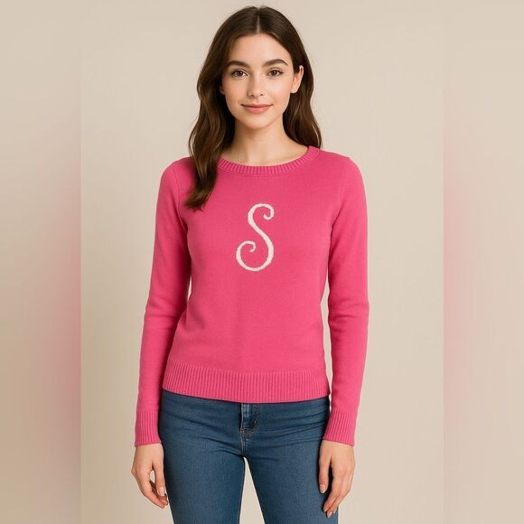 Lilly Pulitzer Pink "S" Sweater - Size Small - Picture 1 of 4